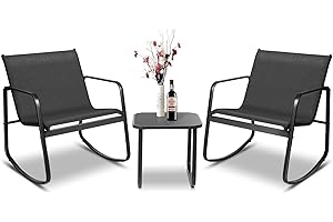 Suncrown 3-Piece Outdoor Rocking Bistro Set: Comfort, Style, and Durability