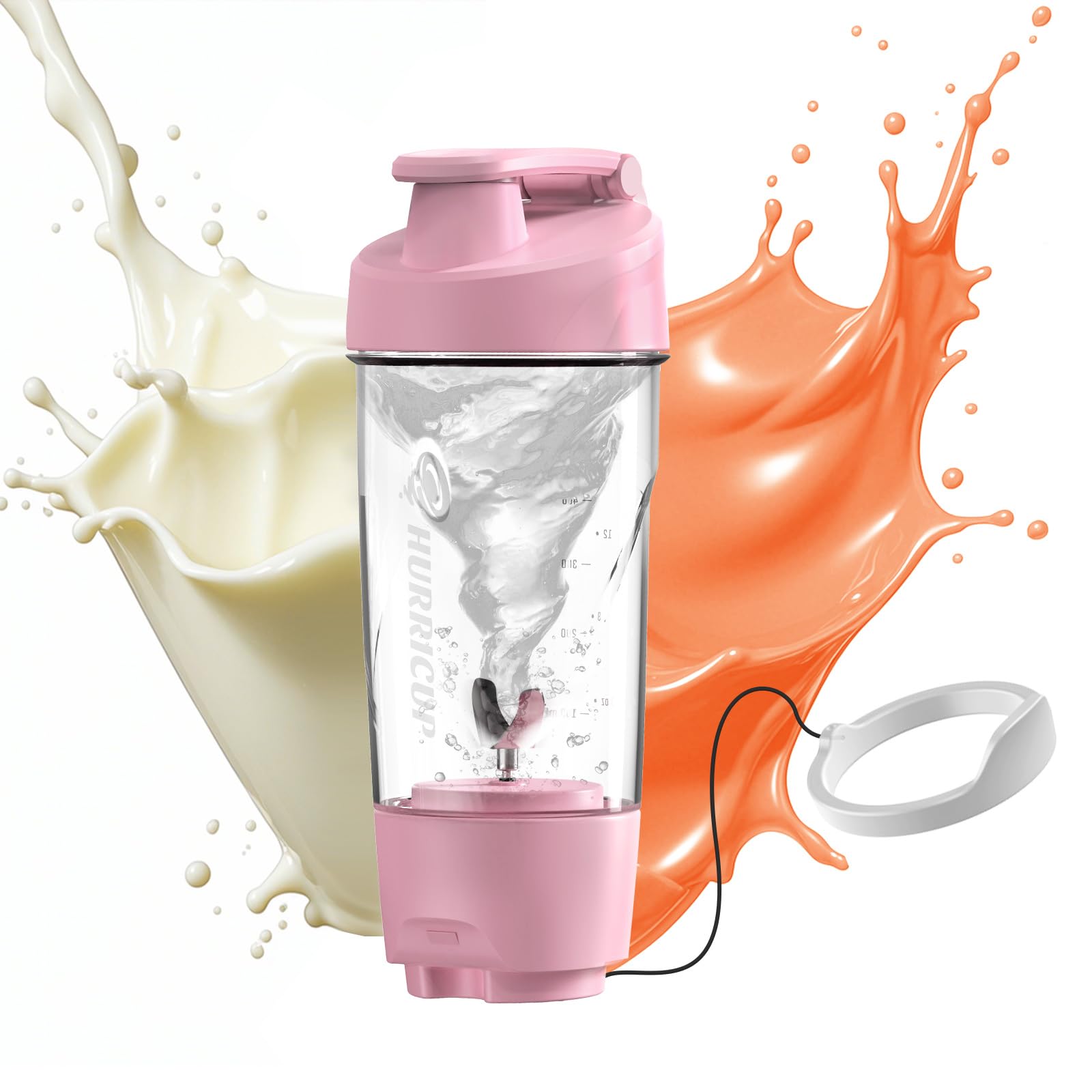Hurricup 22 Oz Protein Shaker Bottle for Protein Mixes, BPA Free Protein Shaker Cups for Protein Shakes, Whey Powder Smoothie Cup for Preworkout Mixer Bottle, Gym Accessories for Women & Men, Pink