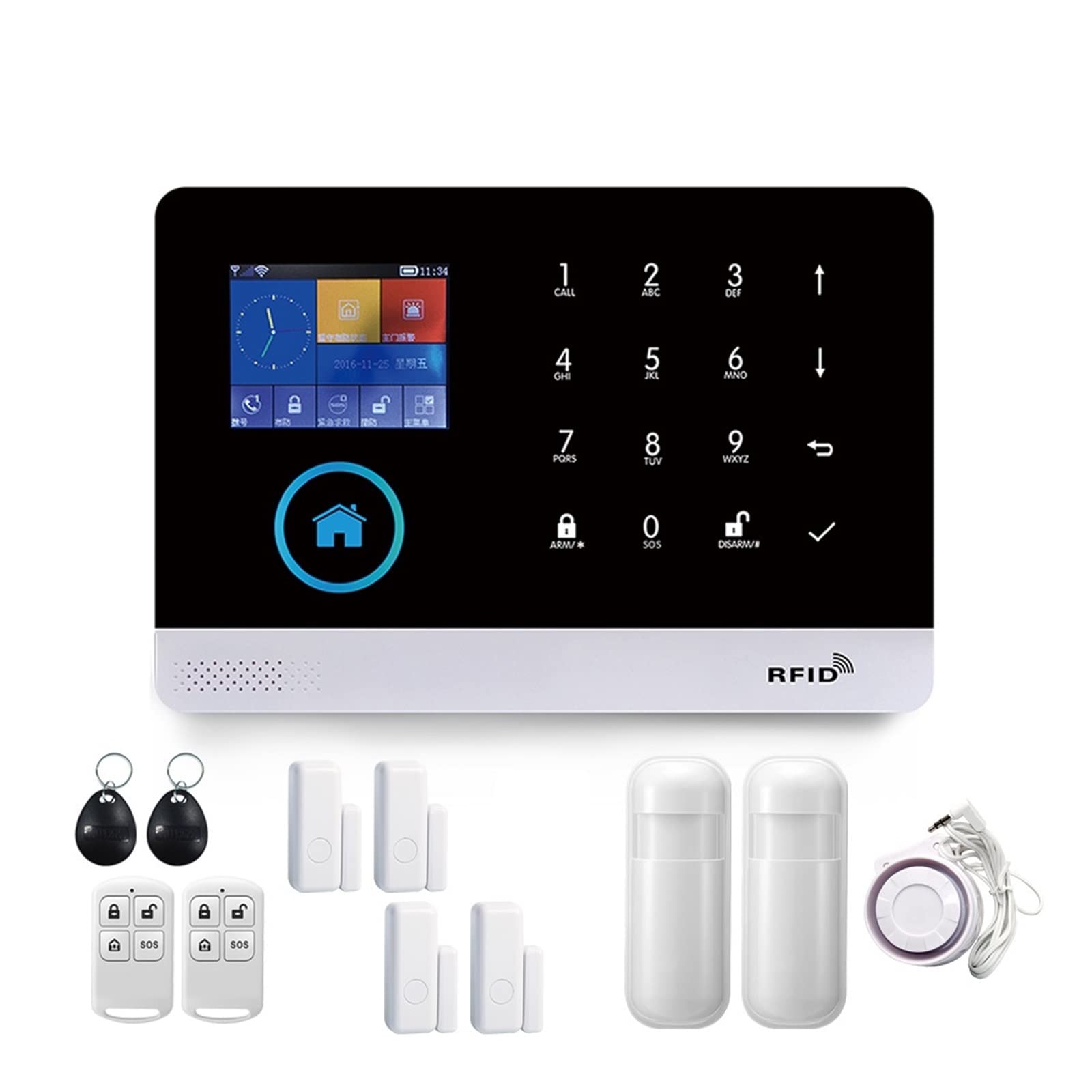 CUDTAPI Smart Home GSM Alarm System For With Motion Sensor Wireless Siren Night Vision IP Camera Tuya(D-103.)