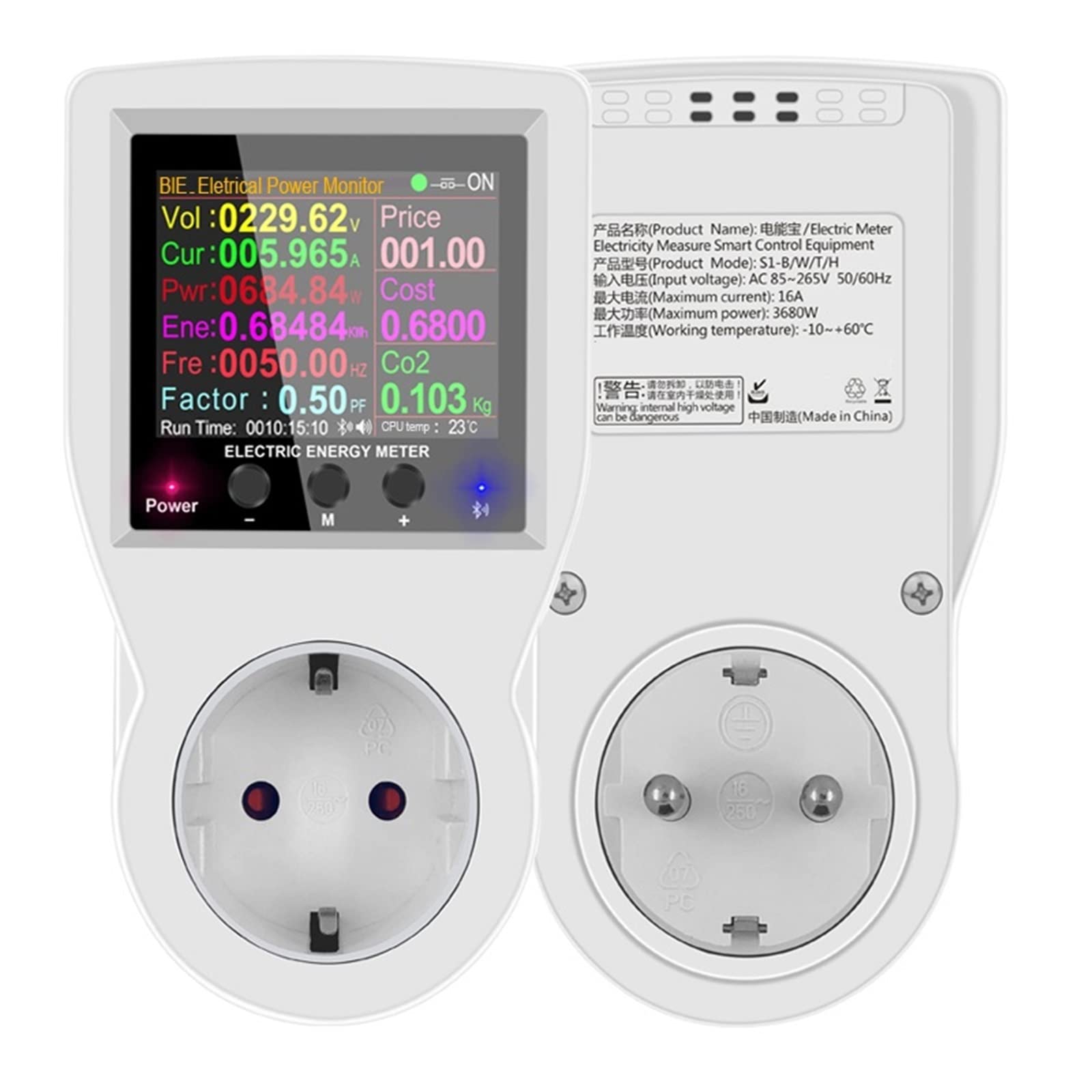Medidor de energía digital de potencia, medidor de consumo eléctrico, medidor de energía de vatios, medidor de electricidad para aplicación de consumo de energía