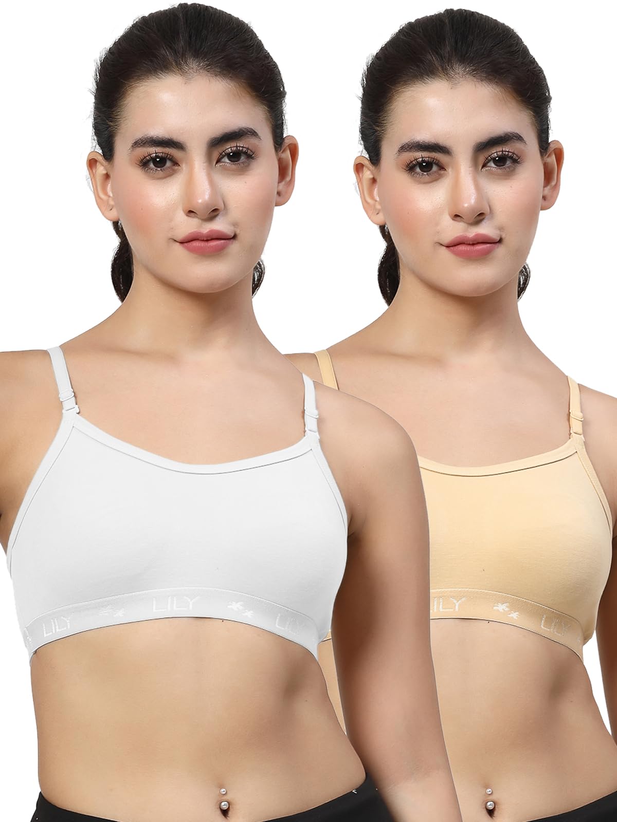 lily Carrot, Black Seamless Non Padded Sports Bra-picture-8