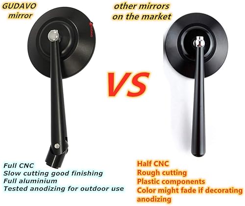 Miniatura 9 de Motocicleta Redonda retrovisor Espejos Rojo M8 M10 CNC Aluminio Espejos Para APRILIA dorsoduro caponord shiver tuono rs rsv millefalco rst pegaso