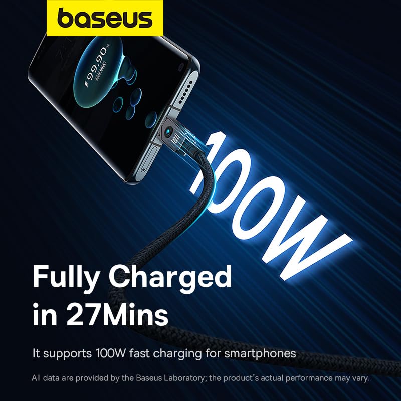 Image of Baseus Unbreakable Series Fast Charging Data Cable USB to Type-C 100W 2m Cluster Black