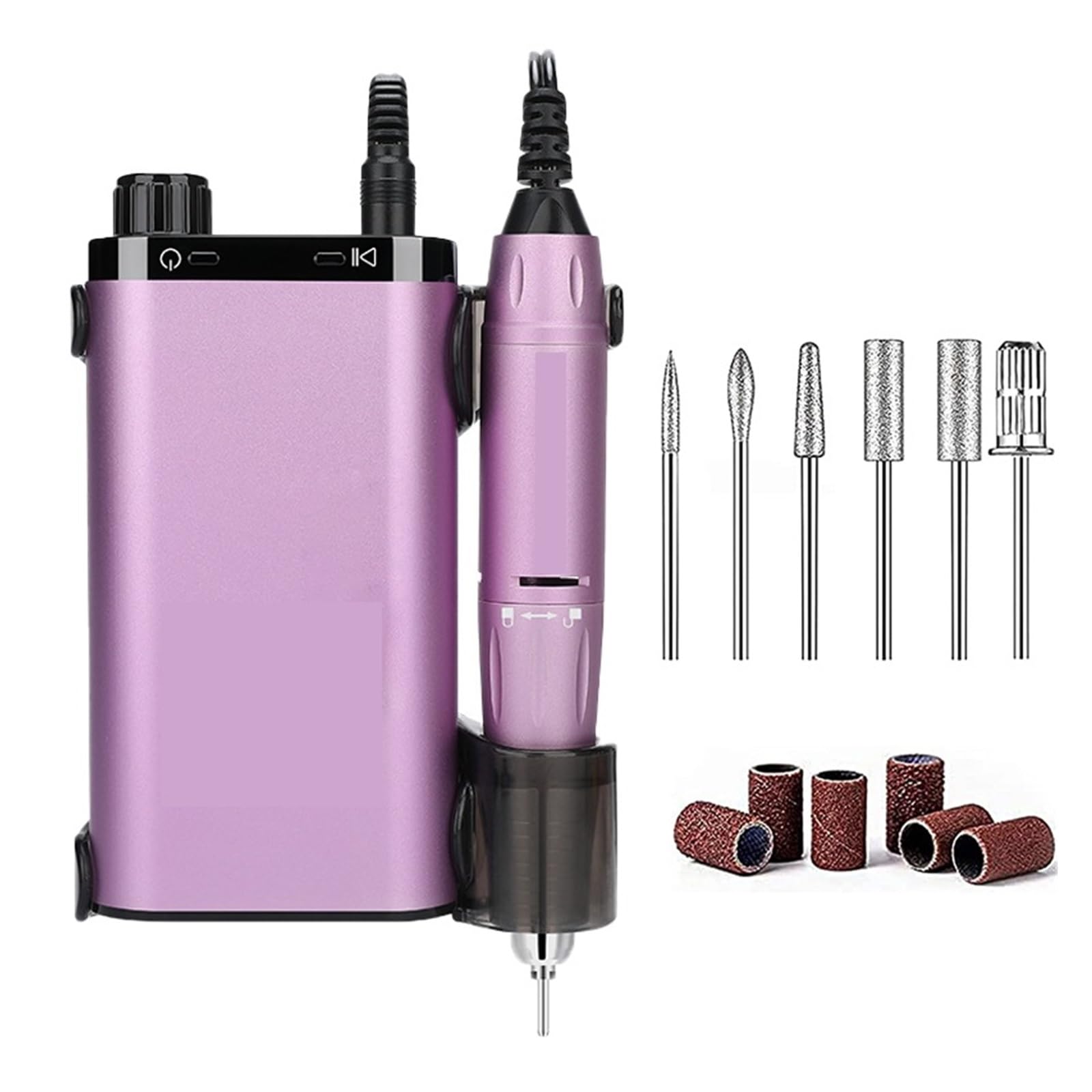 35000 Giri/min Professionale Trapano for Unghie for Smalto Gel Acrilico levigatrice for Unghie Ricaricabile con Display HD Strumenti for Salone Trapano for Unghie(Purple)