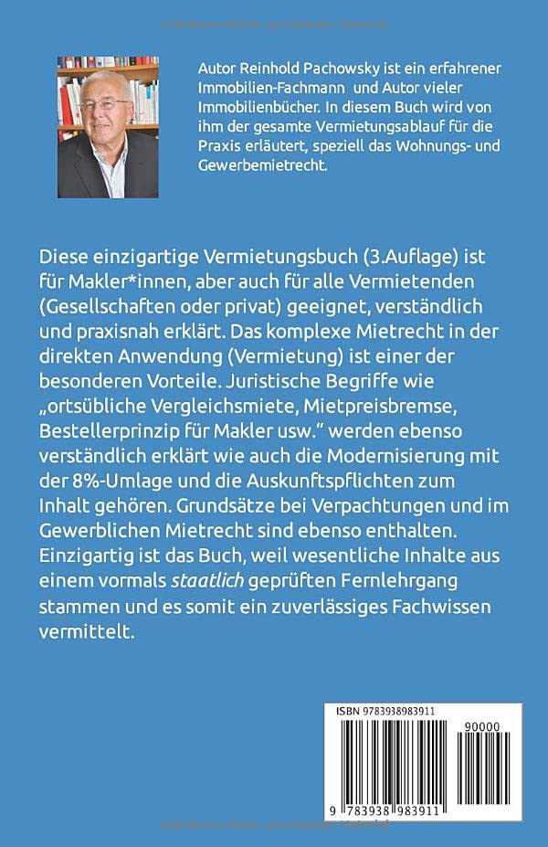 Makler 2 Ausbildungsbuch Vermietung: Wohnungen und Gewerbeobjekte (Immobilienausbildung-Weiterbildungspflicht, Band 3)