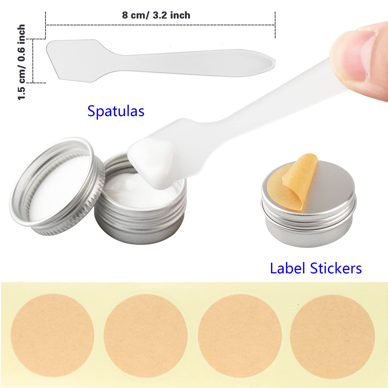 100 Pezzi Contenitore in Alluminio da 40ml - Ø57x23mm Argento Barattoli in Alluminio con Tappo a Vite Rotonda Vaso Barattolo Cosmetico Contenitori per Cosmetici Candele Balsamo Labbra