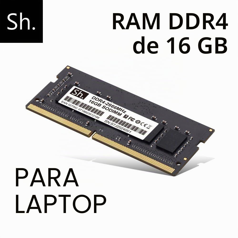 SH. Memoria RAM DDR4 16GB SODIMM 2666MHz para ordenator portátil