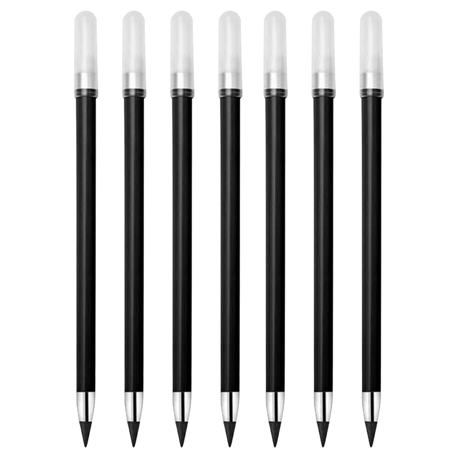 Teksome Black Everlasting Pencil - Erasable Drawing Pencils With Erasers,Unlimited Inkless Writing, Reusable, No-Sharpening Pencils For Kids Student Writing Sketch