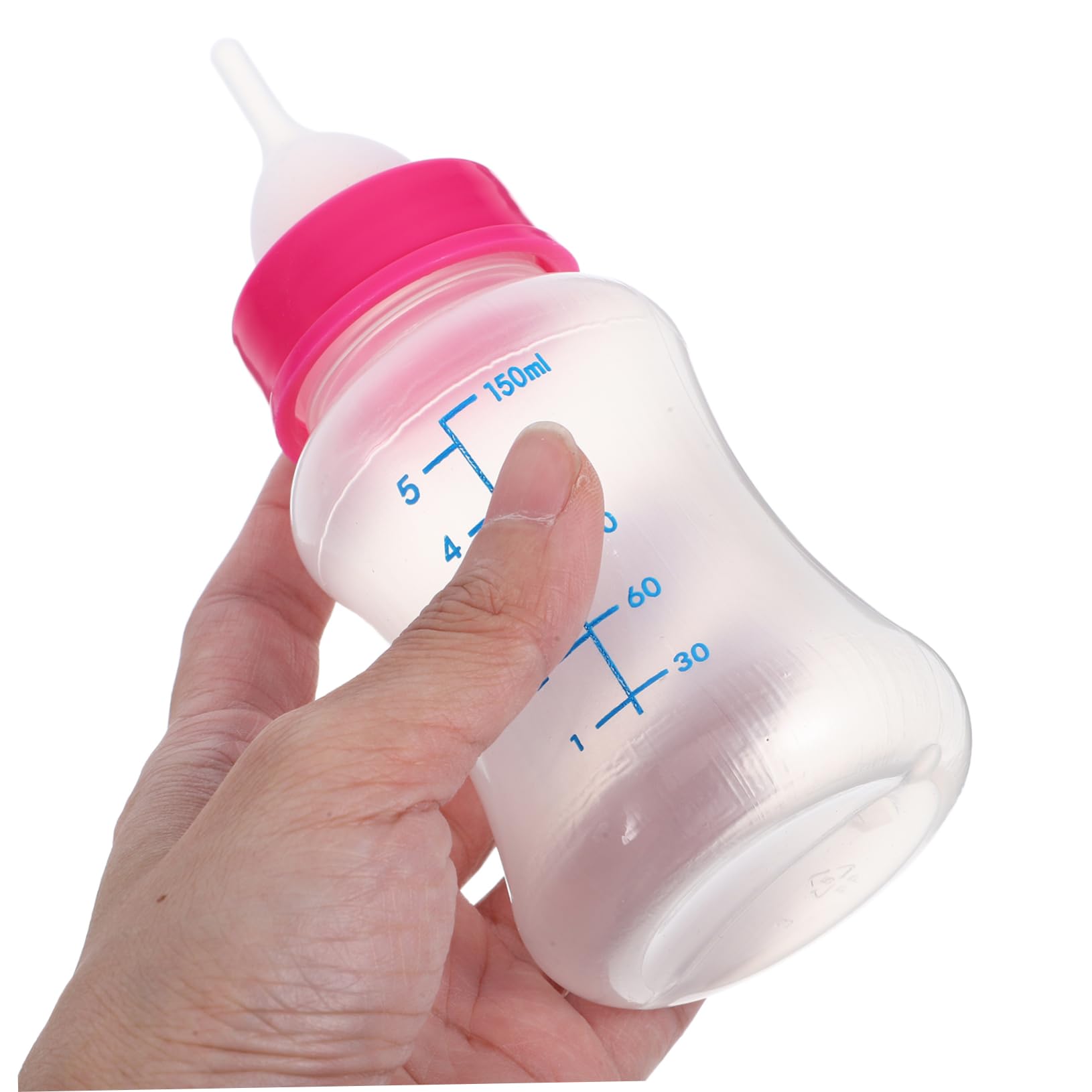 Totority 4Pcs Silicone Pet Feeding Bottle with Replacement Mouth Cleaning Brush Random Color Easy Feeding for Puppies and Kittens and Materials