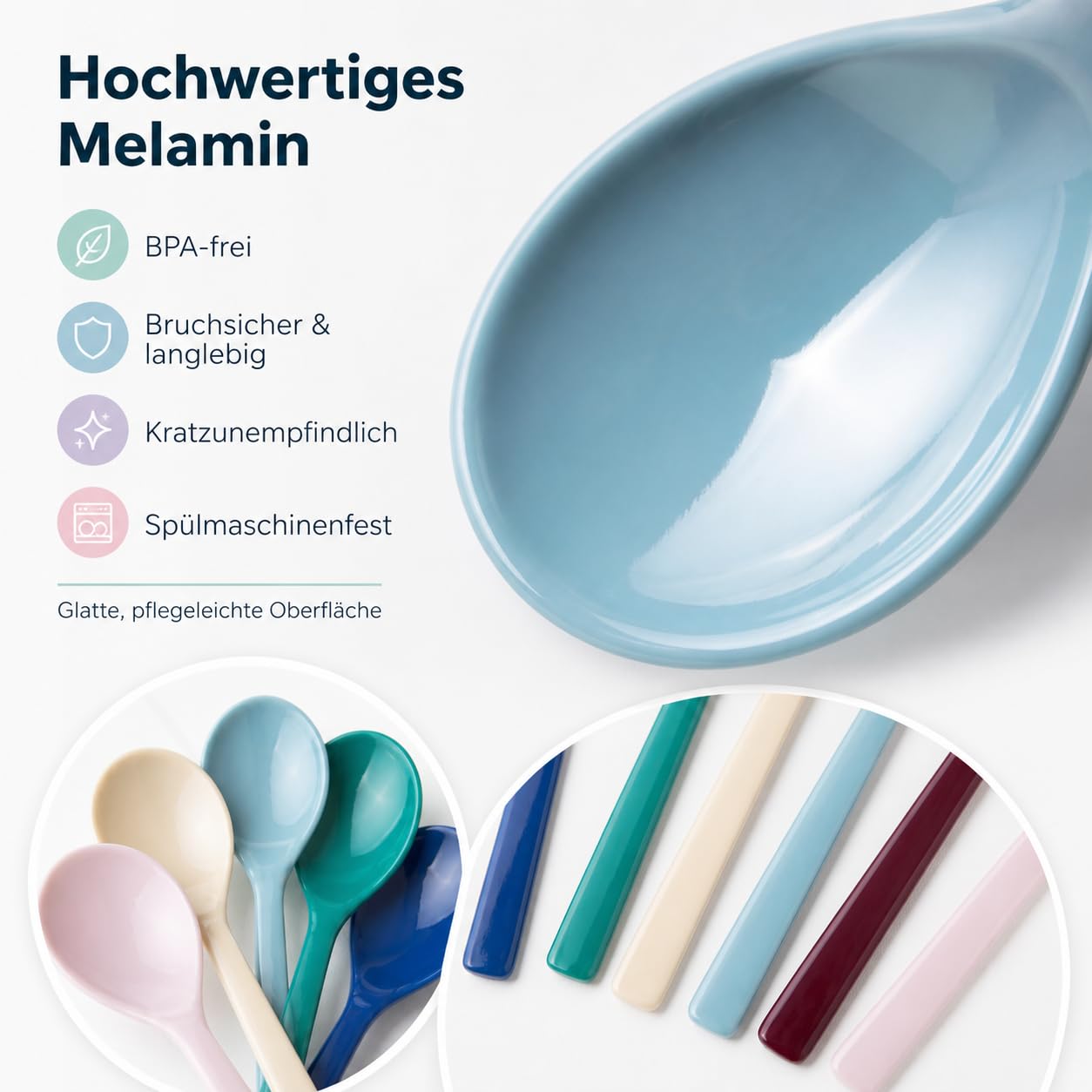 RICE Melamina łyżeczki do herbaty Urban Colors zestaw 6 sztuk