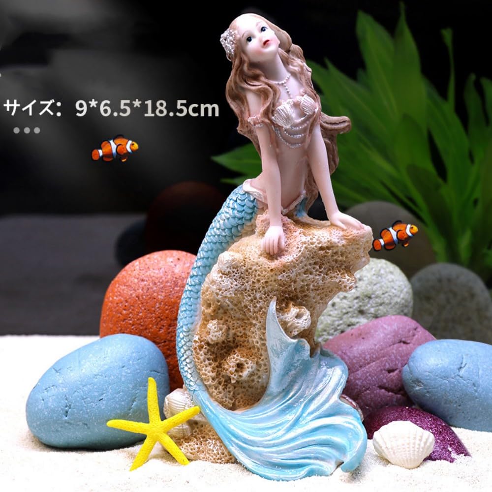 Amazon.co.jp: アクアリウム 水槽 オブジェ 人魚 人形 人魚姫装飾