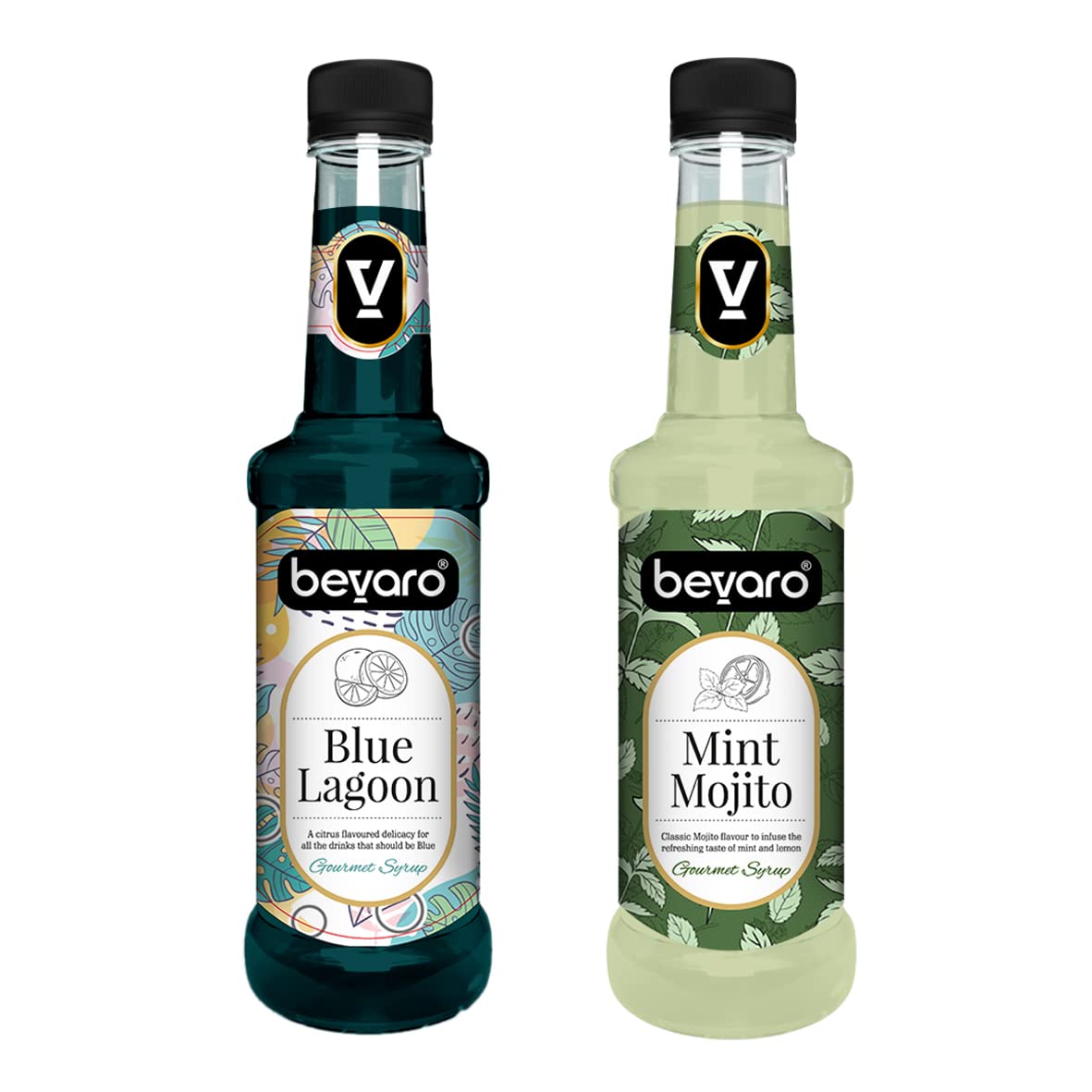 Bevaro Mint Mojito & Blue Lagoon Syrup Combo | Pack of 2 (300 ml Each) | Premium Refreshing Gourmet Syrups for Cocktails, Mocktails, Mixers & Beverages | Ideal for Home Mixology & Parties (B0BGY2P83K) Amazon Price History, Amazon Price Tracker