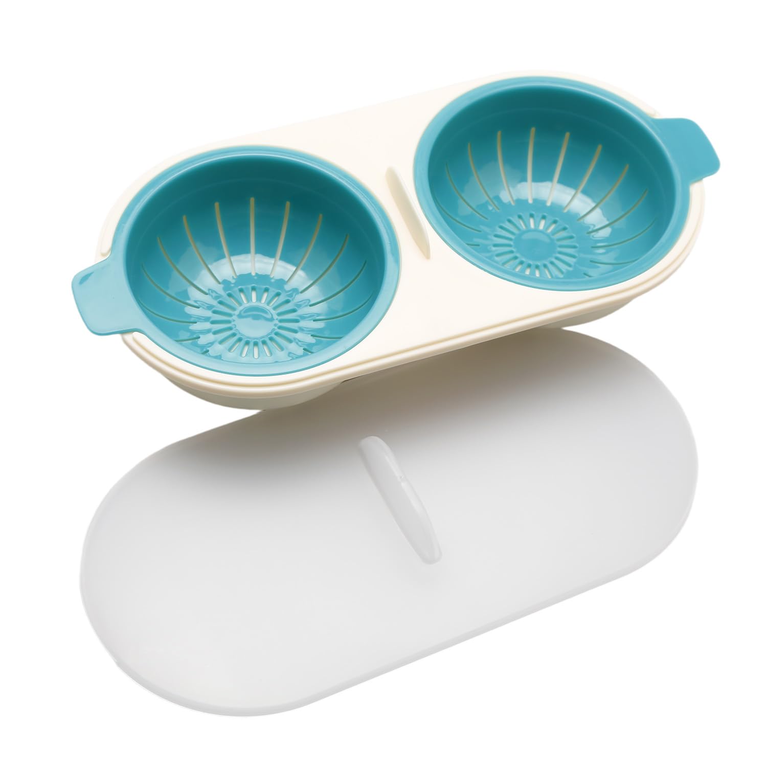 Hopzab Microwave Egg Poacher 2 Cup Non Stick Poached Egg Cooker