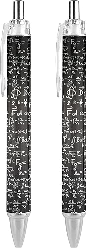 Math's Chemistry Physics - Bolígrafo retráctil de ecuaciones y fórmulas de tinta azul, bolígrafo de trabajo para hombres y mujeres, 2 unidades