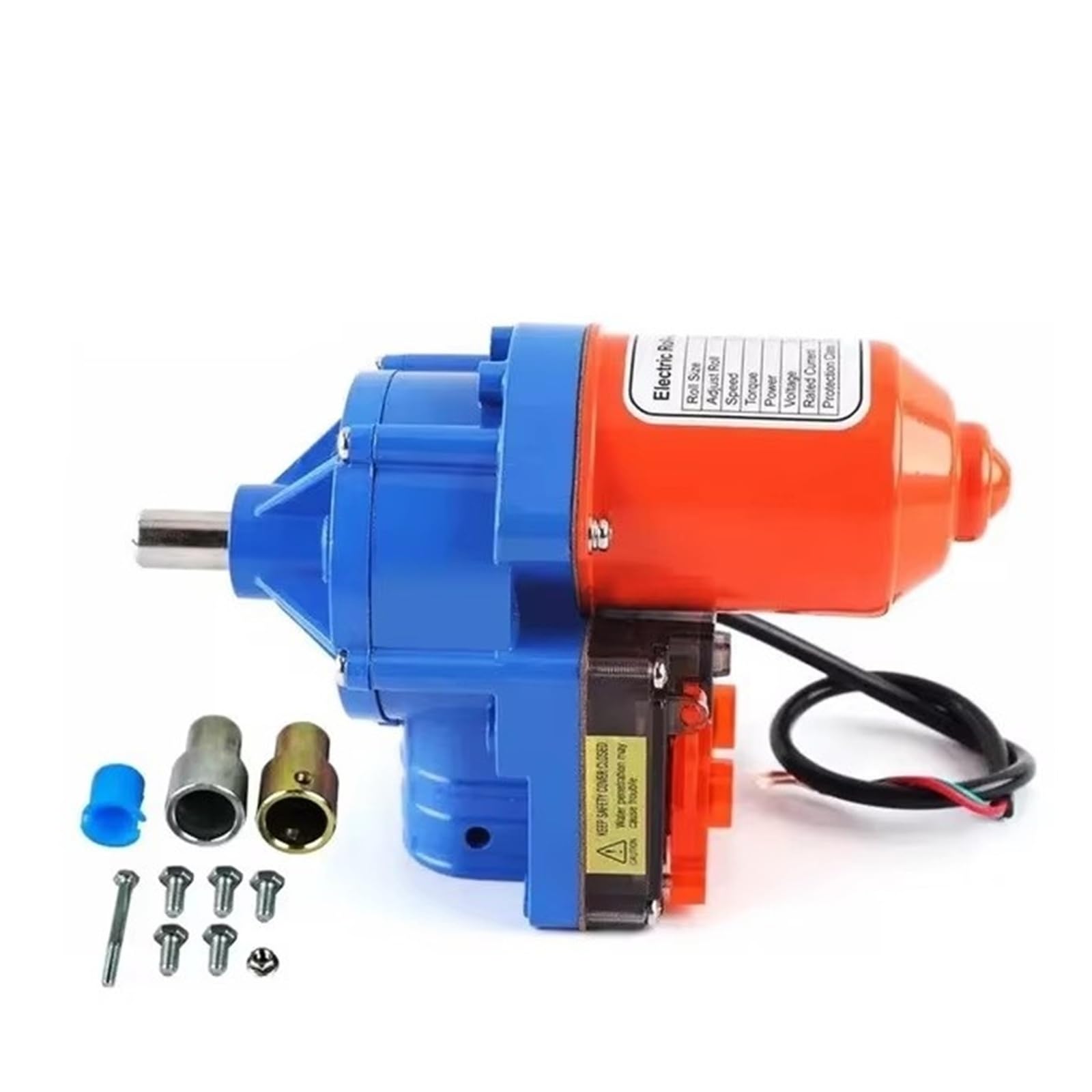 Jckjwl Blue Electric Film Roller Dc 24V 100W/150W Electric Film Roll Equipment Greenhouse Winding Machine(Model B)