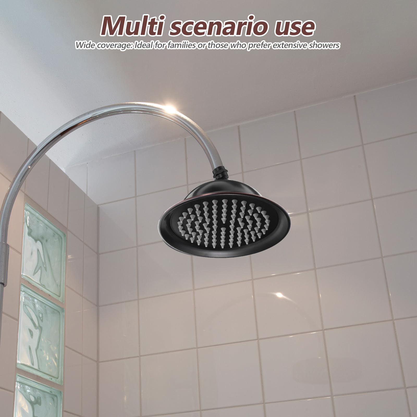 DOITOOL Cabezal de Ducha Vintage de Cobre Diseño Grande en Forma de Campana para Baño, Rociador de Ducha Amplia Cobertura y Estabilidad Estructural, Adecuado para Familias y Uso Matutino