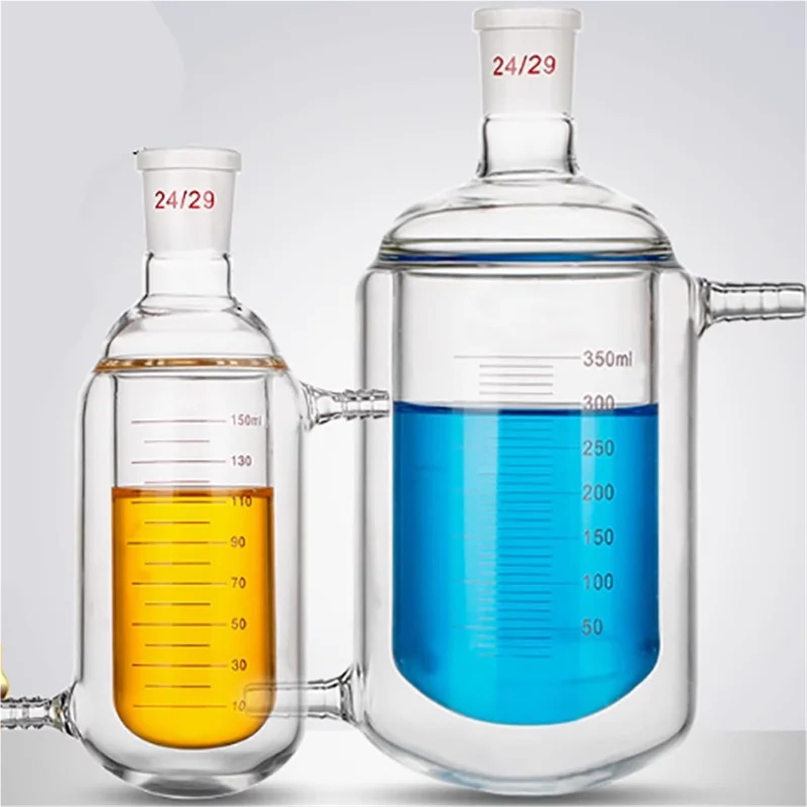 Doppelschichtige ummantelte Reaktionsflasche mit einem Port und Messkolben aus Gläser(Round 1000ml)