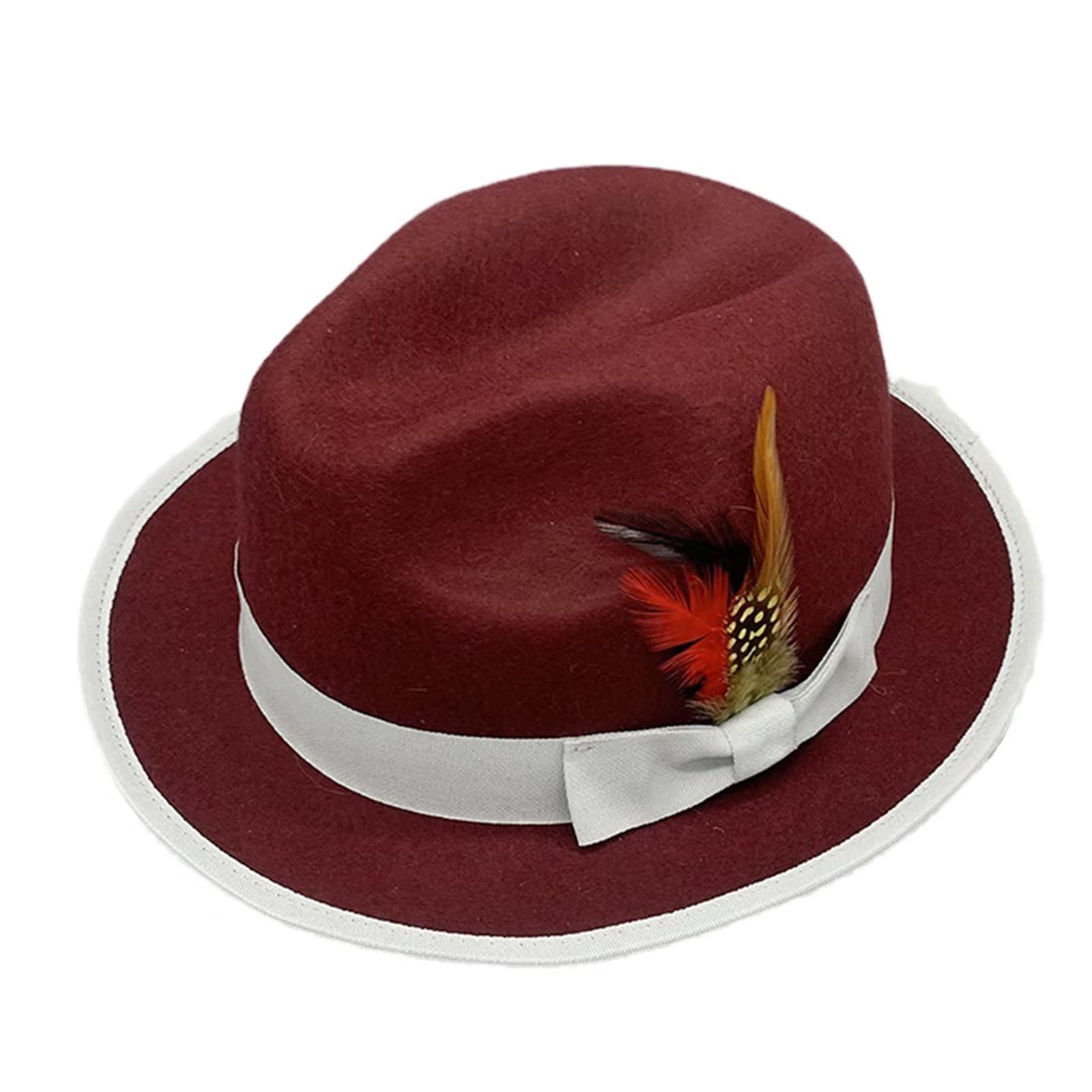 Cappello Fedora Cappello in Feltro per Uomo Donna Cappello da Festa Derby per Autunno Inverno