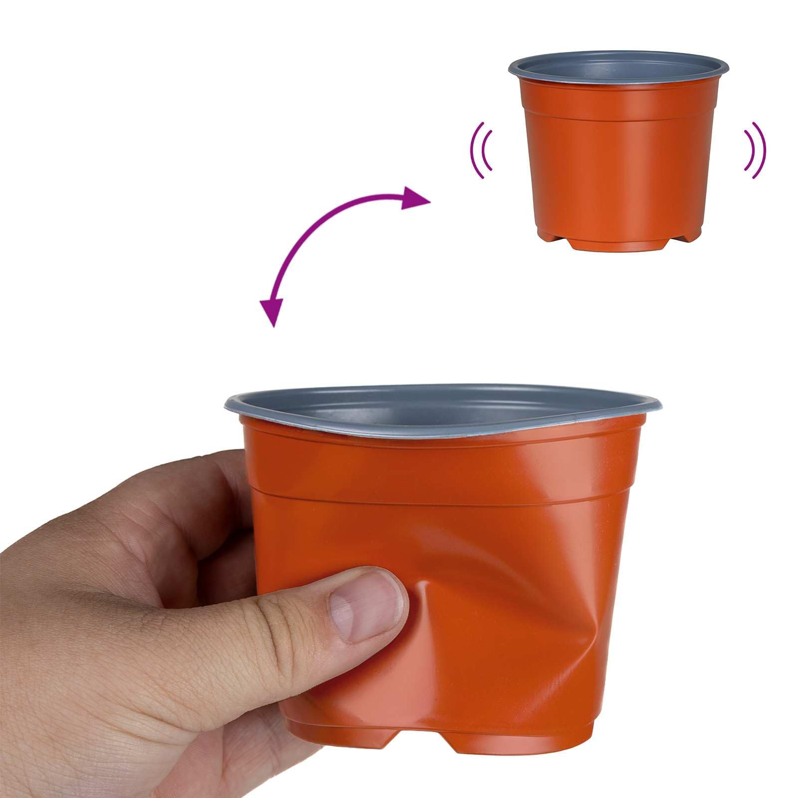 Genérico Maceta redonda de plástico 200 piezas, 10 x 8 cm | Diseño cilíndrico, orificios de drenaje, ligero, uso interior y exterior, fácil mantenimiento
