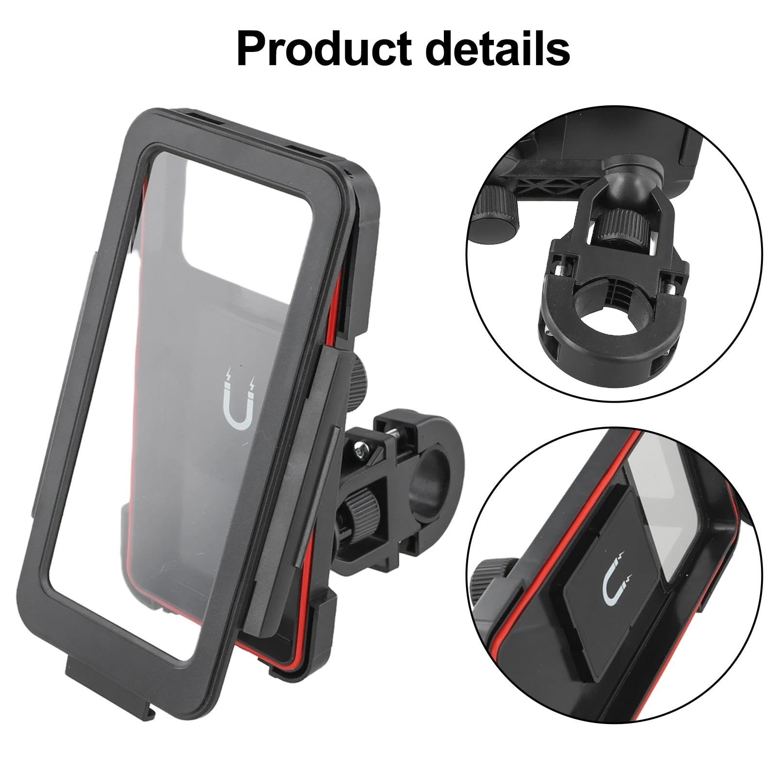 Soporte Móvil Moto Impermeable con Sujeción De Cuatro Brazos Base Estable Manillar Funda Antichoque para Bici