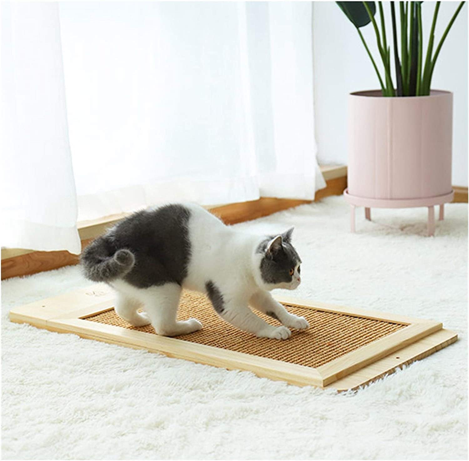 Juguete de Agarre de Gato Rascador Para Gatos Para Uso Montado En El Piso O En La Pared Rascadores Para Gatos De Tablero De Sisal Duraderos Que Ahorran Espacio Tableros Afiladores de Uñas(70*38*2.4cm)