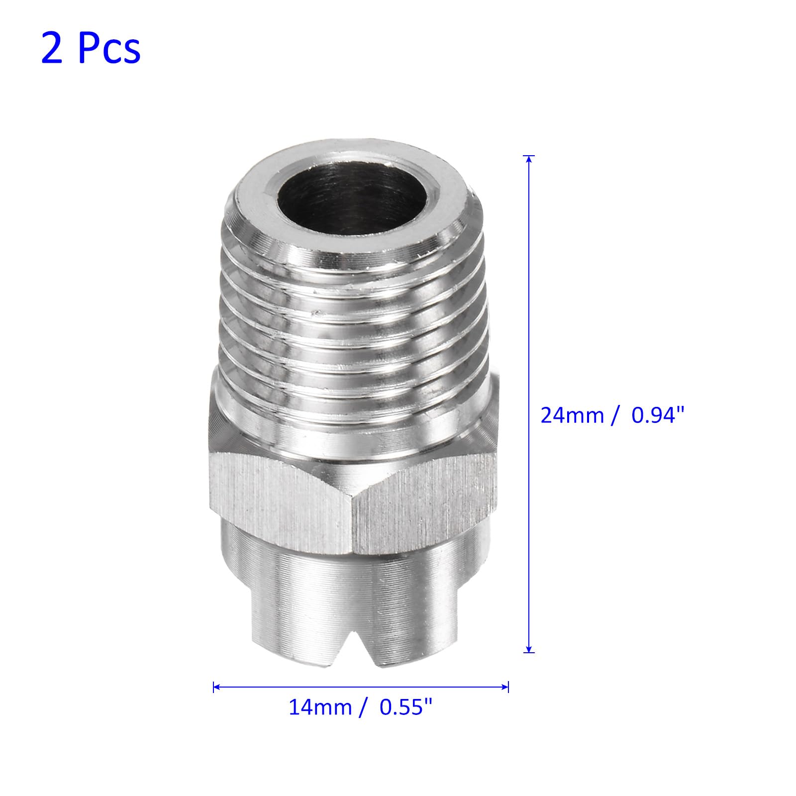 6 Ugelli Per Pulizia A 25° 1/4 NPT – Acciaio Inox, Orifizio 1,311 Mm, 4000 PSI, Per Idropulitrici E Pistole Ad Alta Pressione