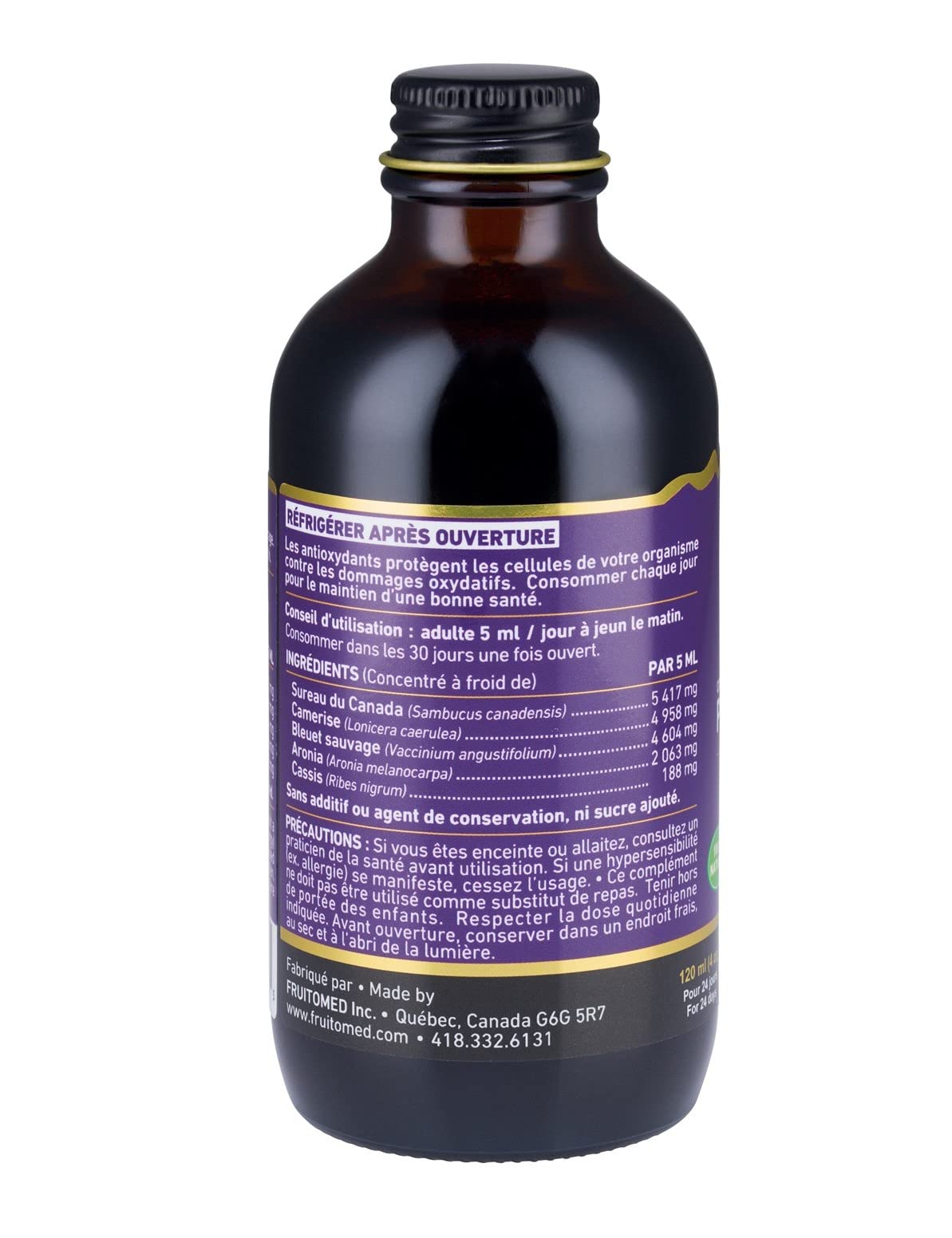 Immunia SYNERGY. Polyphénols concentrés. Puissant antioxydant naturel. Baies de Sureau, Camerise, Bleuet sauvage, Cassis, Aronia. 67 antioxydants. Fruits du Canada. Délicieux (1-Pack)