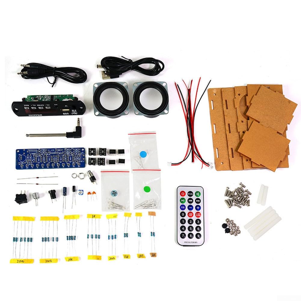 Kits de radio FM, kit de práctica de soldadura con altavoz electrónico de radio FM con indicador LED y control remoto para principiantes, adultos y niños