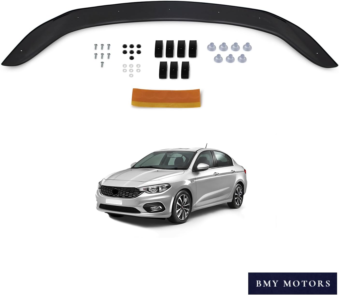 BMY Hood Deflector/Front Bug Shield Compatible for Fiat Egea Tipo 2015-2023 Hood Guard Bonnet Protector | Particles & Bug | Car Accessories