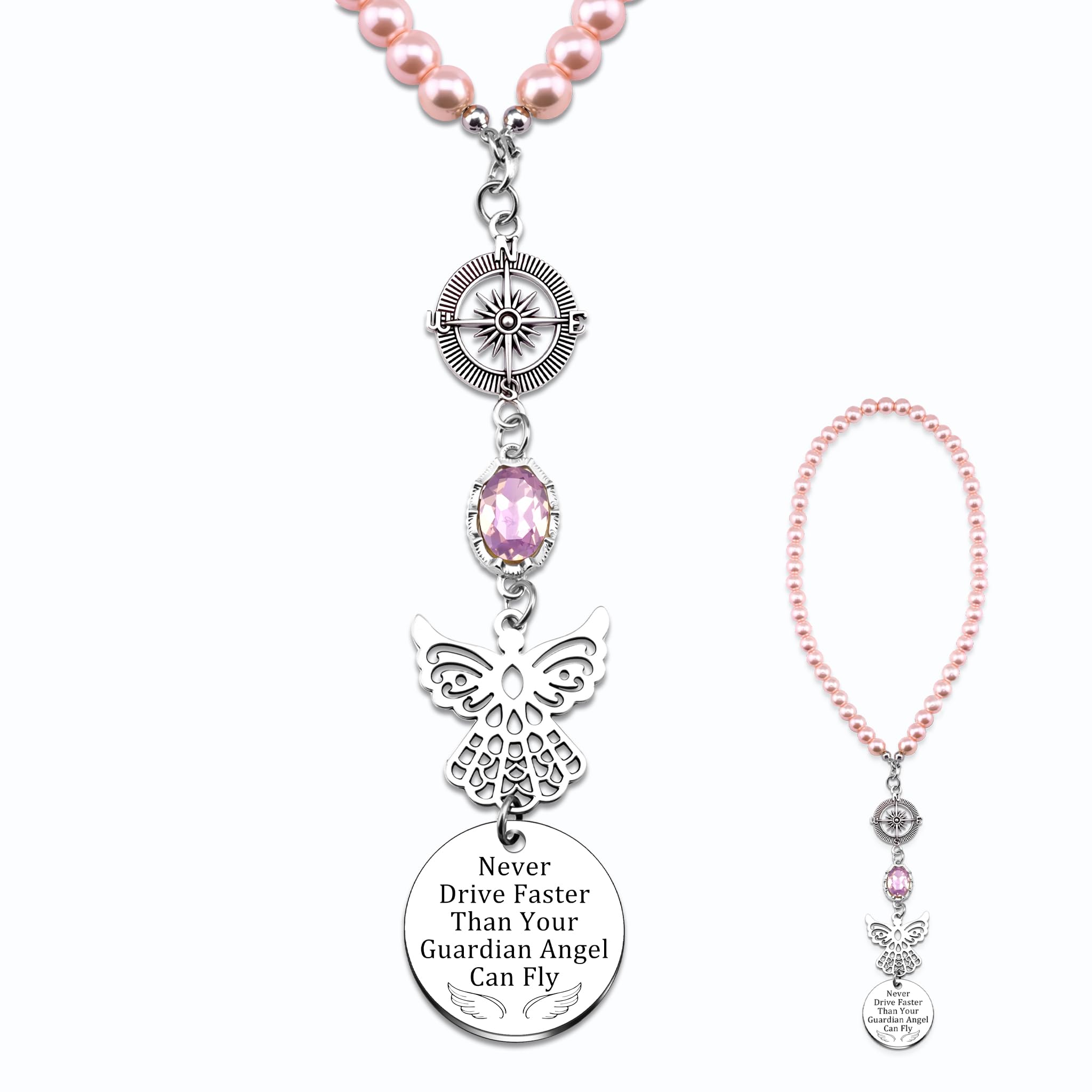 Rear View Mirror Car Accessories for Women Teen Girls Cute Car Mirror Hanging Accessories New Driver Gifts for