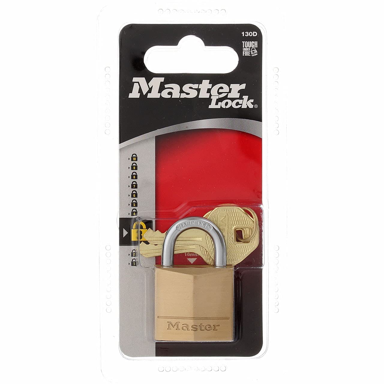 Master Lock 130D Vorhängeschloss, massives Messing, 4,8 cm
