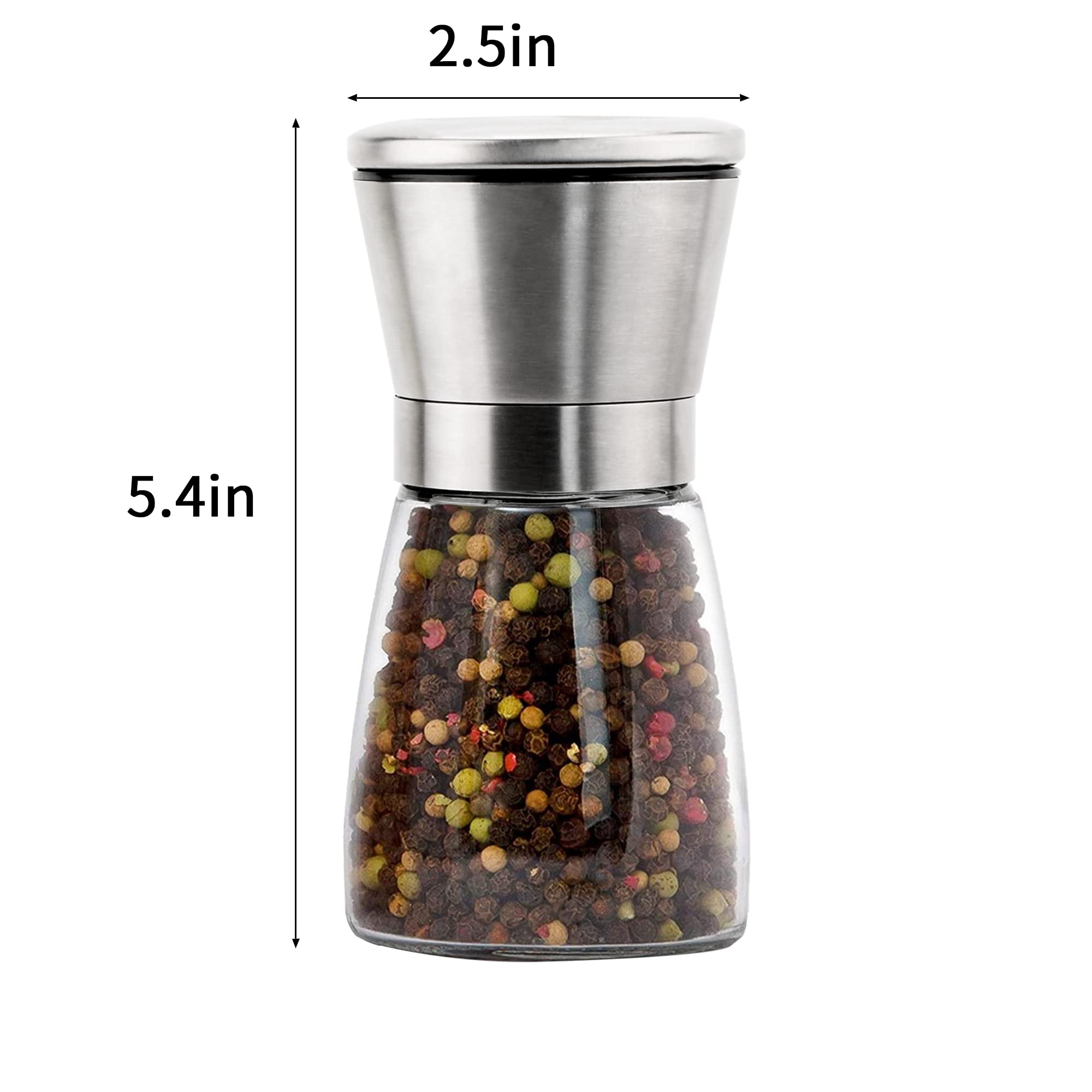 Peugeot Elis Sense U-Select 8 Inch Salt & Pepper Mill Gift Set - With 2 Stainless Steel Spice Scoop/Bag Clip & Wooden Spice Scoop (Salt & Pepper Mill Set)