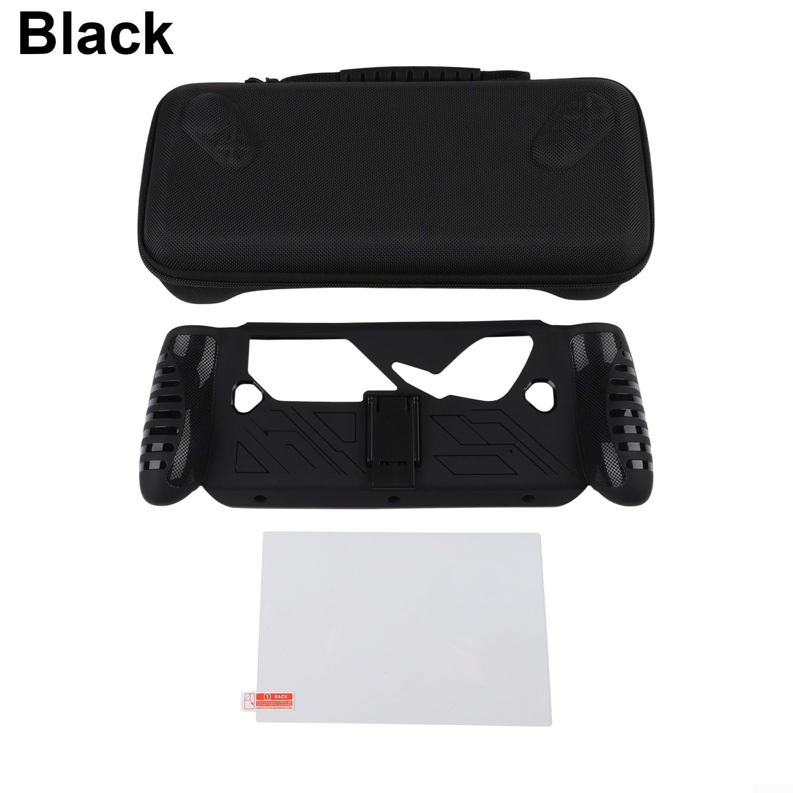 Custodia protettiva per ROG X, custodia protettiva in TPU con vetro temperato e custodia per console Xbox Ally-X, pelle antiurto con impugnatura antiscivolo, nero (trasparente)