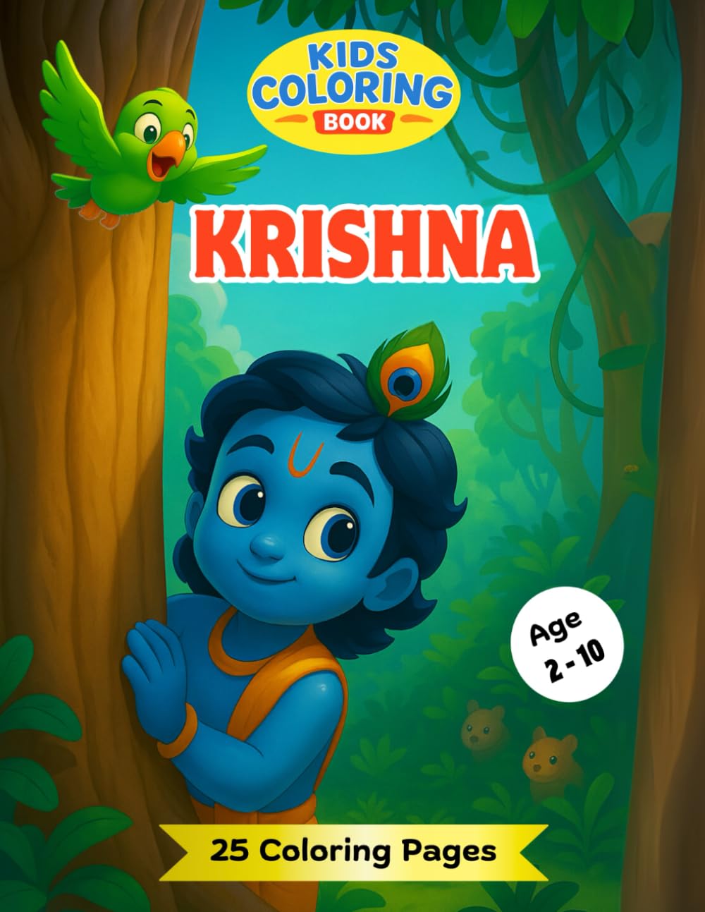 Kids Coloring Book: Krishna: Hindu God: Krishna
