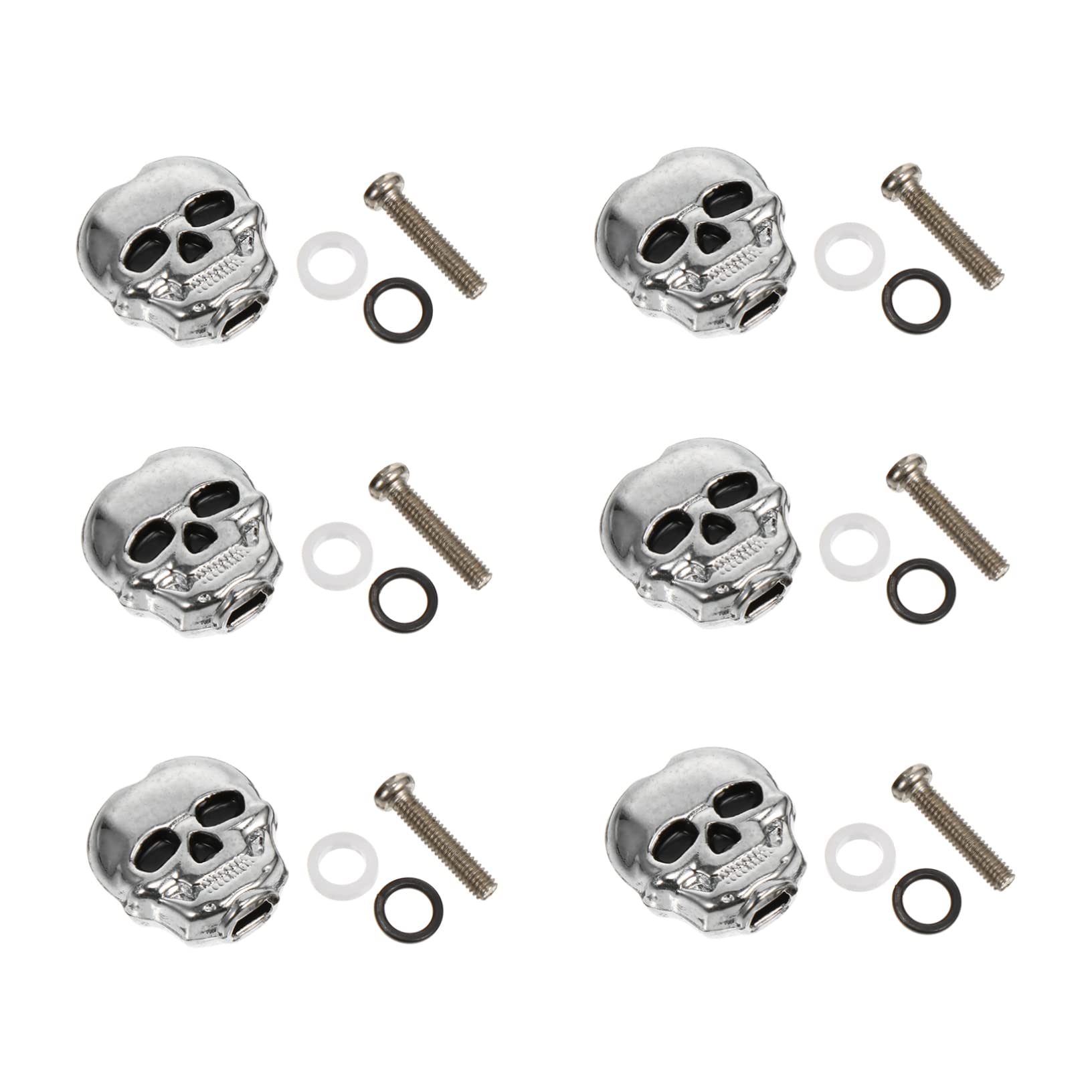 Toyvian 6Pcs Skull Design Electric Guitar Tuning Pegs Guitar String Knobs Lightweight Machine Tuners for Acoustic Guitar Parts and Accessories