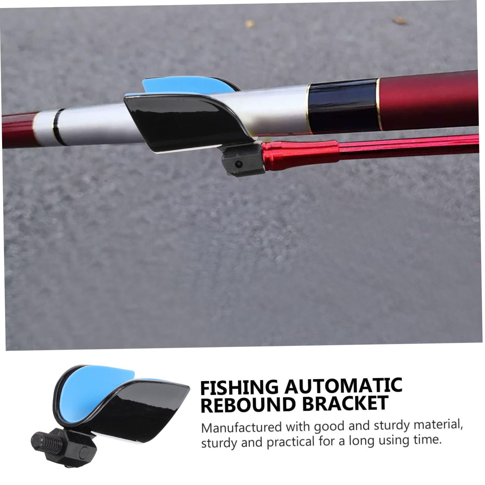 Sosoport 5 Staffe Da Pesca Con Rimbalzo Automatico Testa Di Pecora Asta Torretta Forcella Anteriore Antiscivolo In Plastica Nera 1 Pz Croissant Verticale