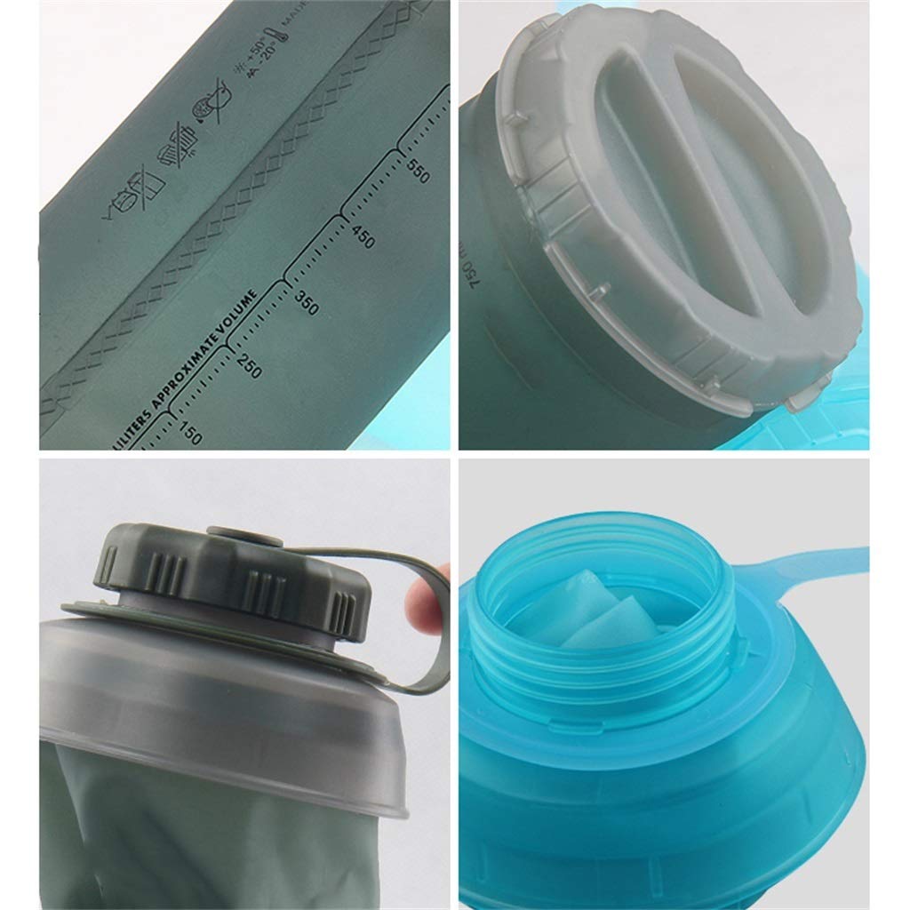 Faltbare Wasserflasche, Draussen 750 Ml Hohe Kapazität Reisewasserkocher Joggen Multifunktion