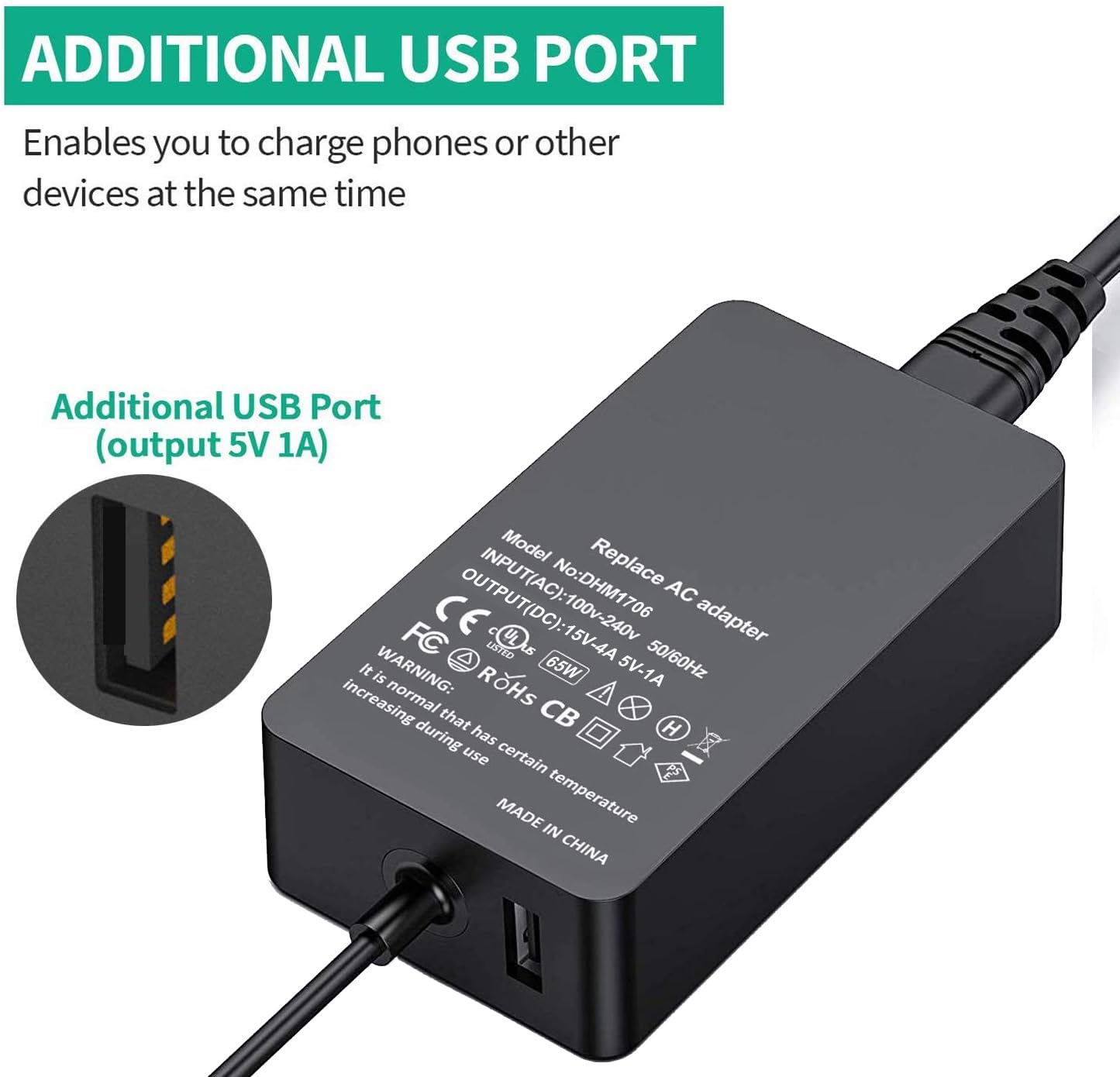 Amazon.com: Surface Laptop Pro Charger Power Supply 65W 15V 4A