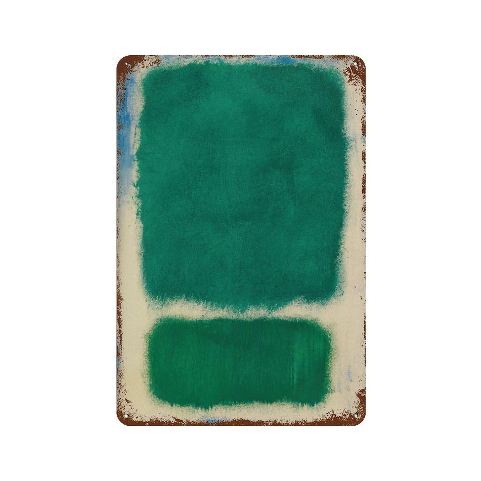 xiaoxiaoshen Mark Rothko Green Beige Abstract Exhibition Wall Decor Art Metal Tin Poster Modern Home Decor Art Home Bar Shop Decorations Vintage Sign 30x20cm