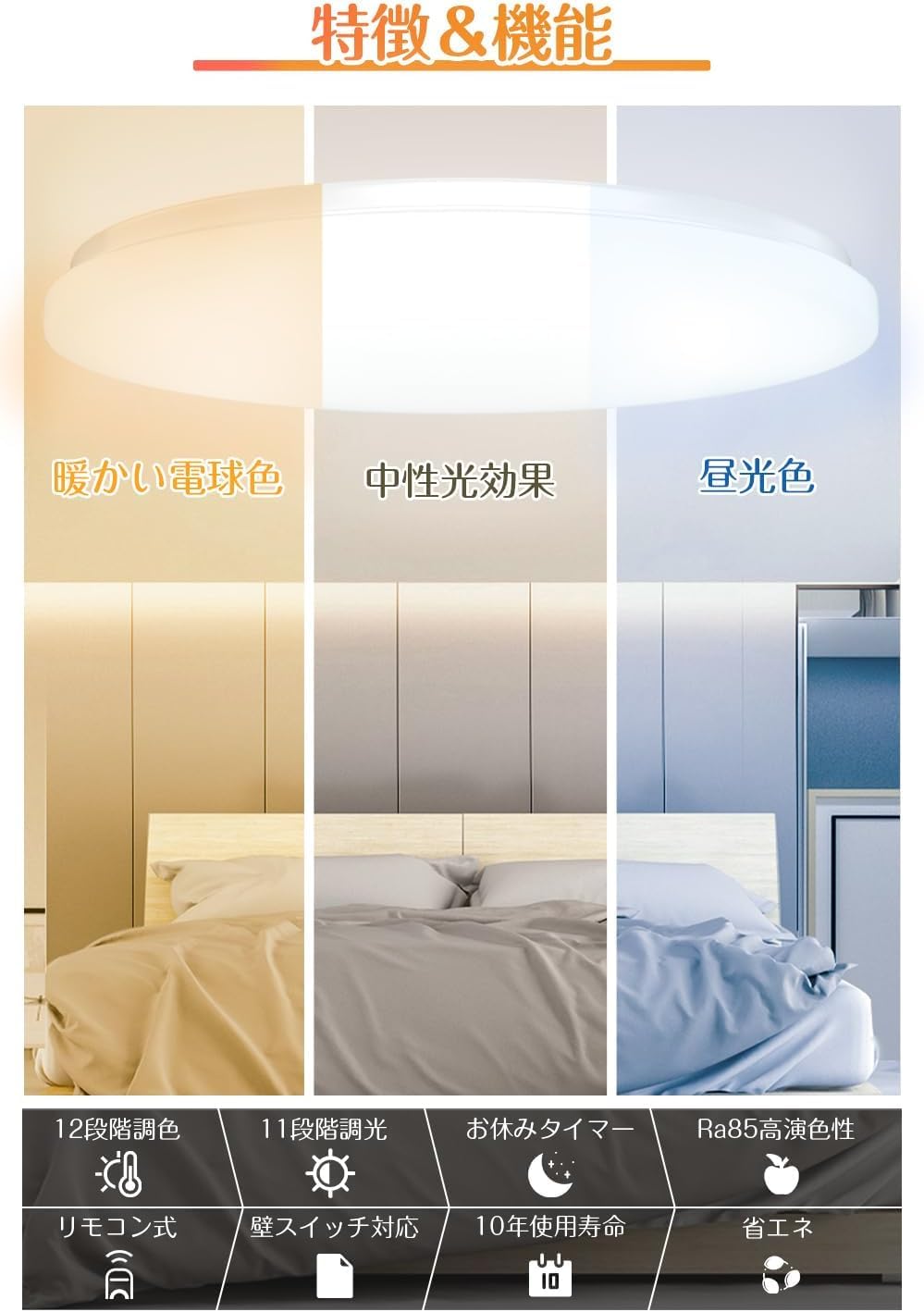 Amazon.co.jp : シーリングライト LED 6畳 照明 天井照明 電気