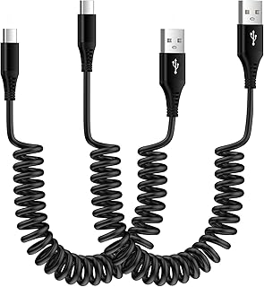 Android Auto USB Type C Cable for Car,(3FT+6FT) Retractable USB A to USB C Cable Fast Charging Car Coiled Cord for Google Pixel 7a 7 6 5 4 XL,Samsung Galaxy A54 A14 A34 A24 A03s S23 S22,Moto G Stylus