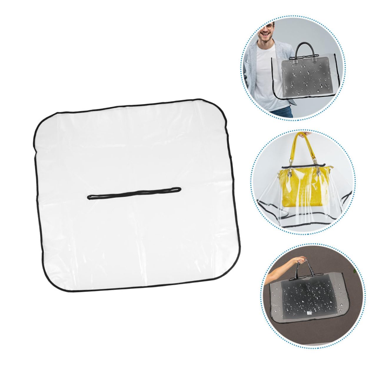 Yardwe Copriborsa Antipioggia in Eva Trasparente 2 Pezzi Bordo | Protezione Leggera e Completa, Misura Versatile per Borsa Tote e Handbag, Set da Due Pezzi, Uso Quotidiano