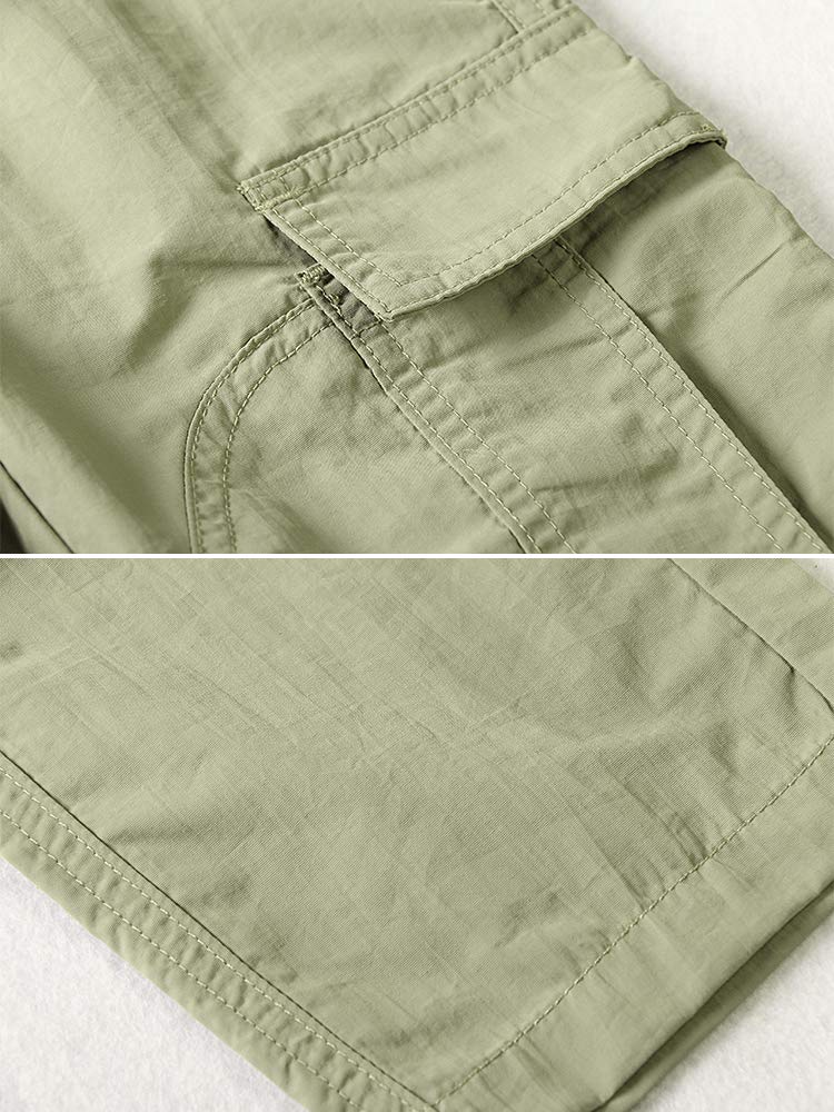 Aeslech Pantaloni cargo da ragazzo ad asciugatura rapida con elastico in vita casual all'aperto escursionismo pesca scout