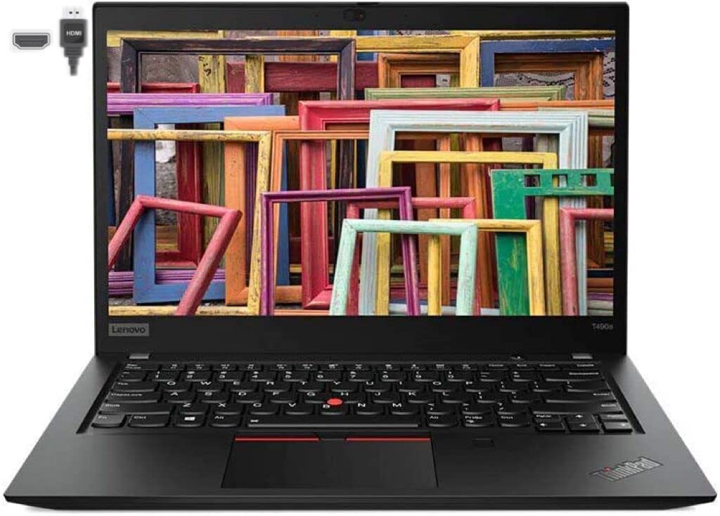 LenovoThinkpad T490s Laptop,14-inch FHD (1920x1080) IPS Multi-Touch Screen,IntelCore i7-8565U,8GB RAM, 256GB SSD, Intel UHD Graphics 620,Backlit KB, Fingerprint, Win11 Pro,WULIC HDMI Cable