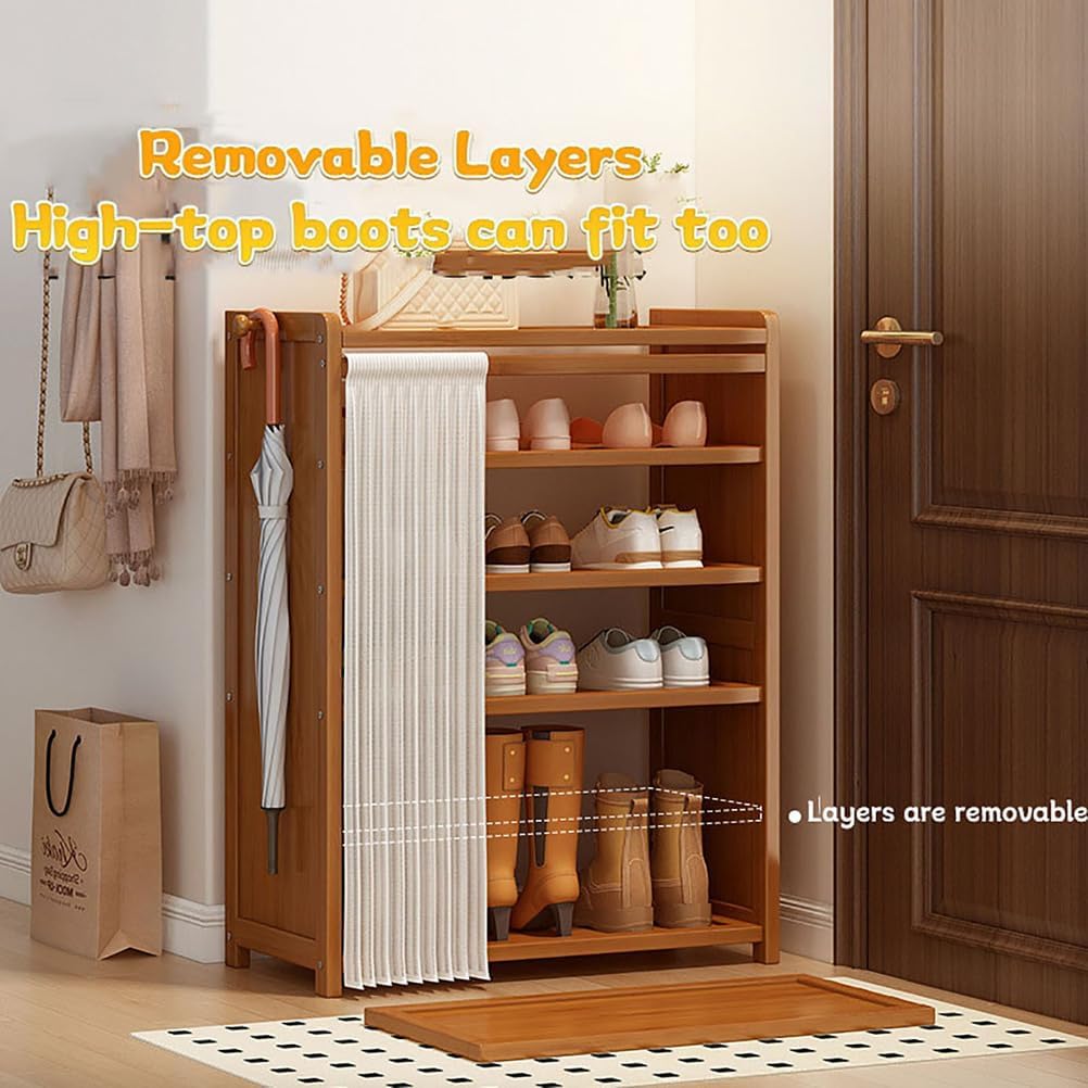モダンで大容量のシューズキャビネット - 防塵多層隠しシューズラック 省スペース 玄関・廊下用 50x24x84cm (20x9x3