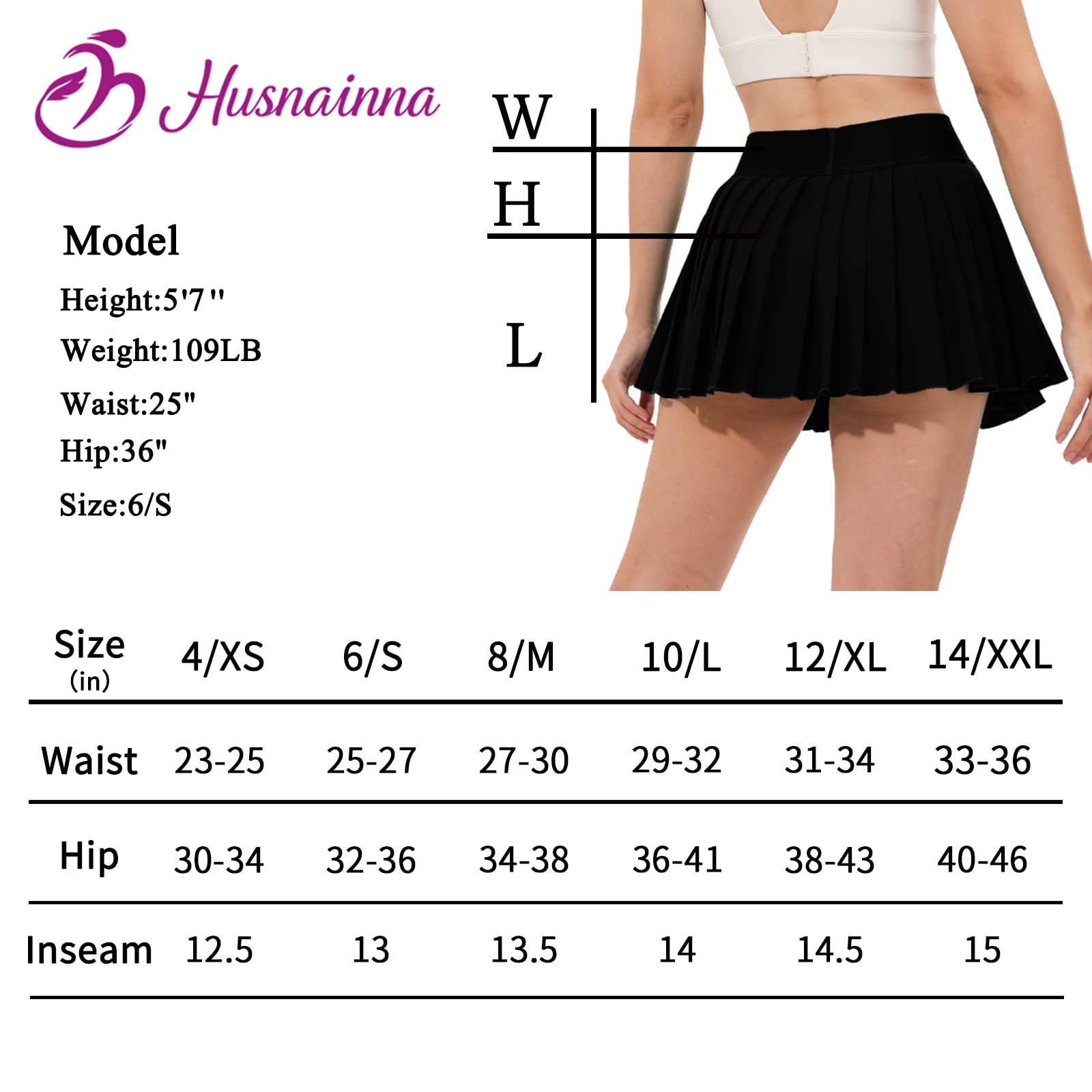 Falda de tenis plisada para mujer, pantalones cortos integrados, faldas atléticas de cintura alta, con bolsillos, holgada, casual, Negro -, Large