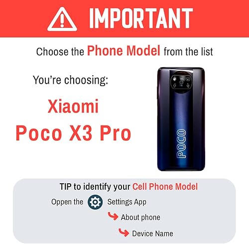 Miniatura 5 de INSTACASE Funda compatible con Xiaomi Poco X3 Pro personalizada con tu nombre, protector compatible con Xiaomi Poco X3 Pro personalizable, funda