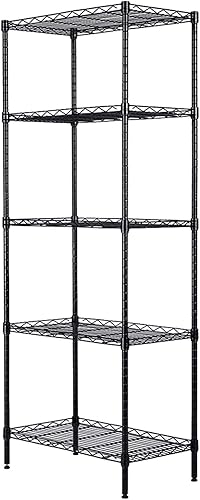 Miniatura 7 de Estantería ajustable resistente de 5 niveles,Estante de almacenamiento de acero al carbono de pie en el piso,Estante de almacenamiento de acero al