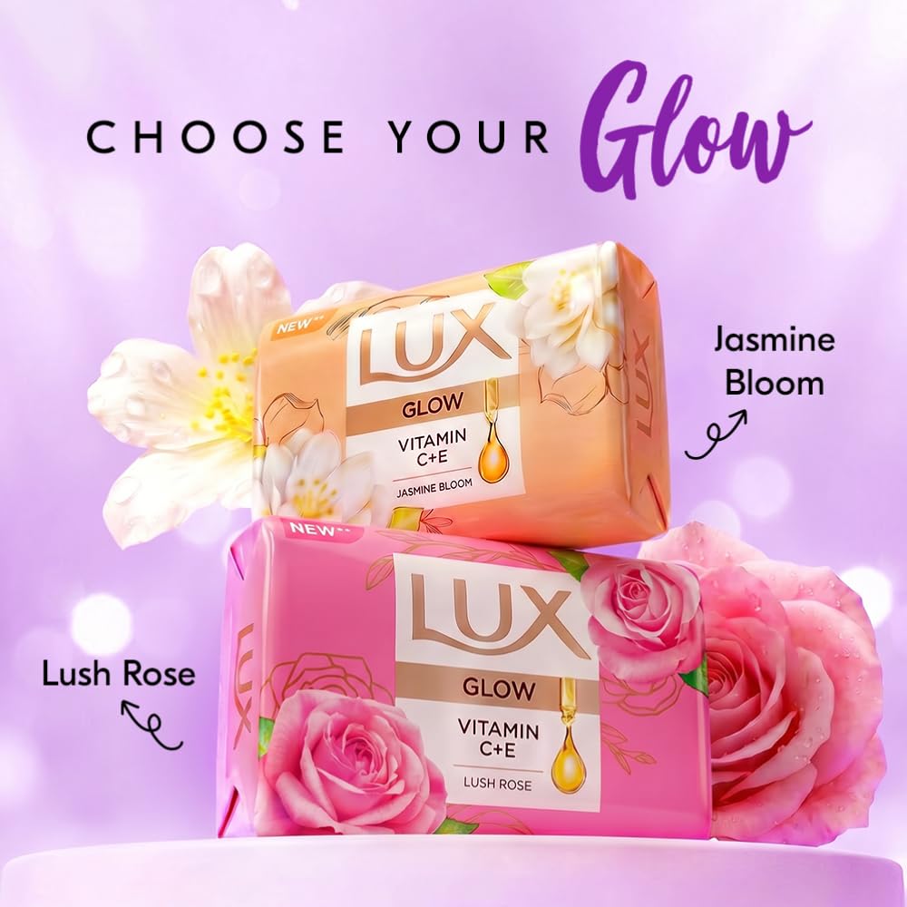 Lux Flaw-less Glow Bathing Soap infused with Vitamin C & E | For Superior Glow | 150g x 3 3