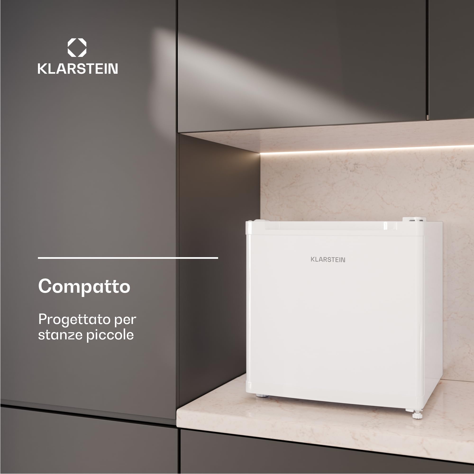 KLARSTEIN Irene - Congelatore Piccolo da 31L, Frigo/Freezer Compatto con Temperatura Regolabile da -24 a 10 °C, Silenzioso: 38 dB, Efficienza Energetica C, Mini Frigo per Spazi Ridotti